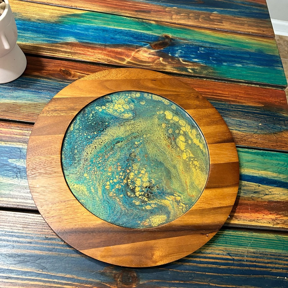 Custom wooden tray. Beautiful colors.